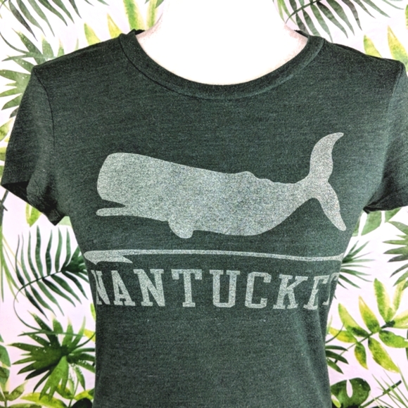 Co.Ed Nantucket Whale Green T-Shirt (Size: Medium) - Picture 2 of 10